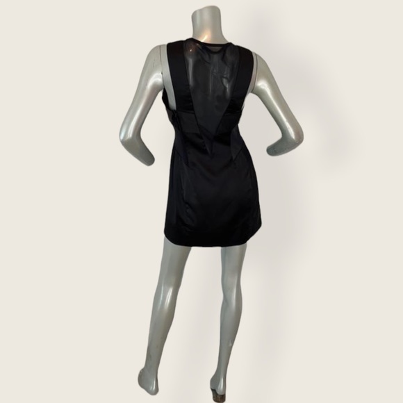 All Saints Black Mesh Cutout Mini Sleeveless Dress - Picture 4 of 16